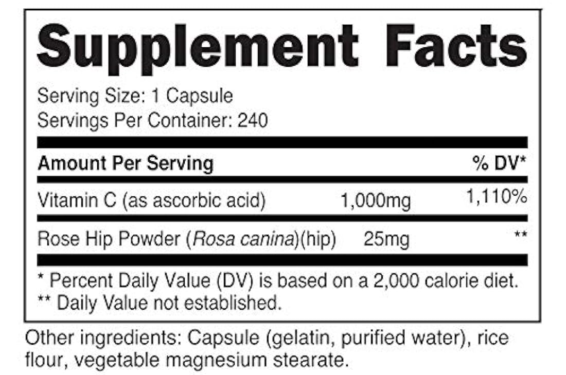 Suplemento Vitamina C 1025 mg