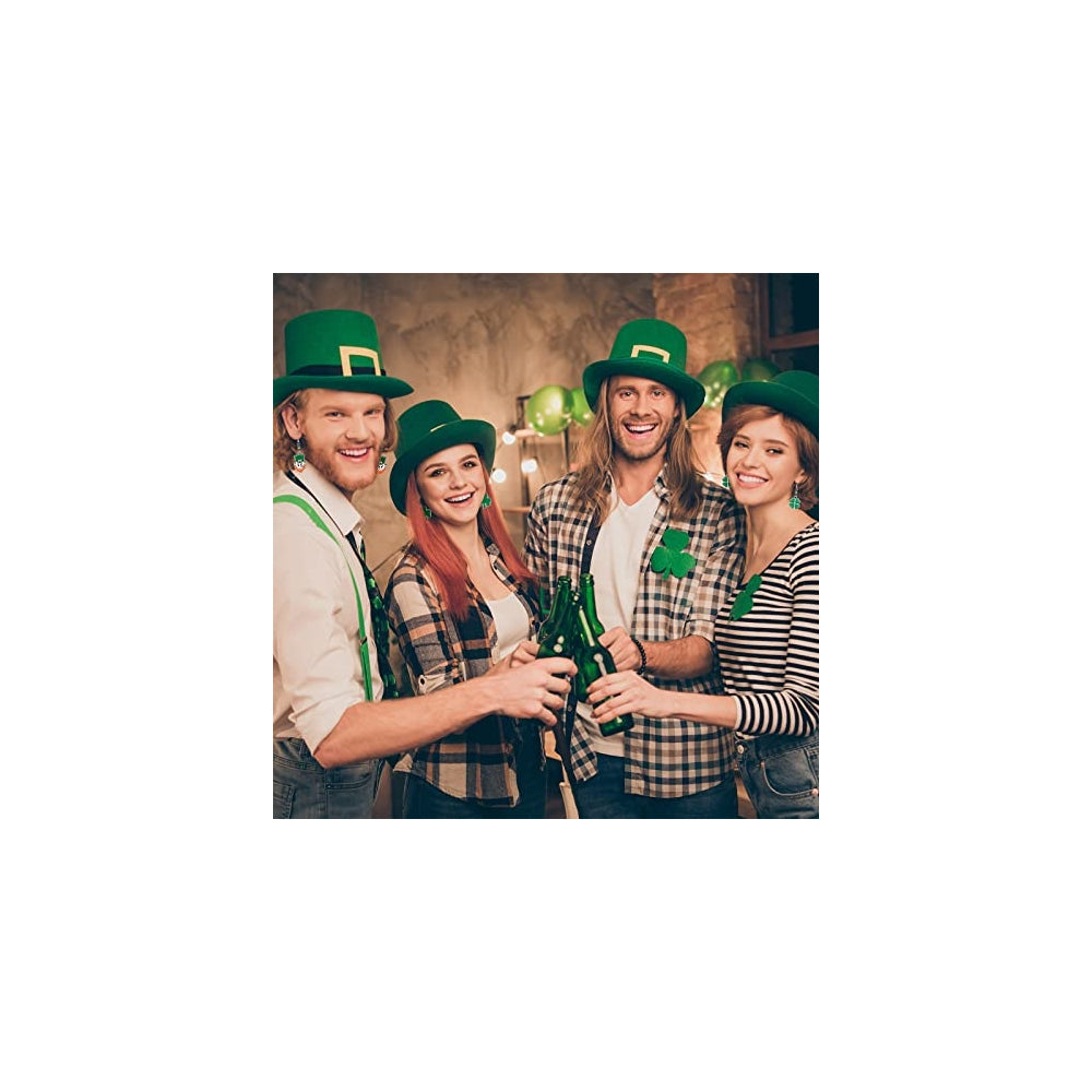 Aretes para mujer de trébol verde 9 pares