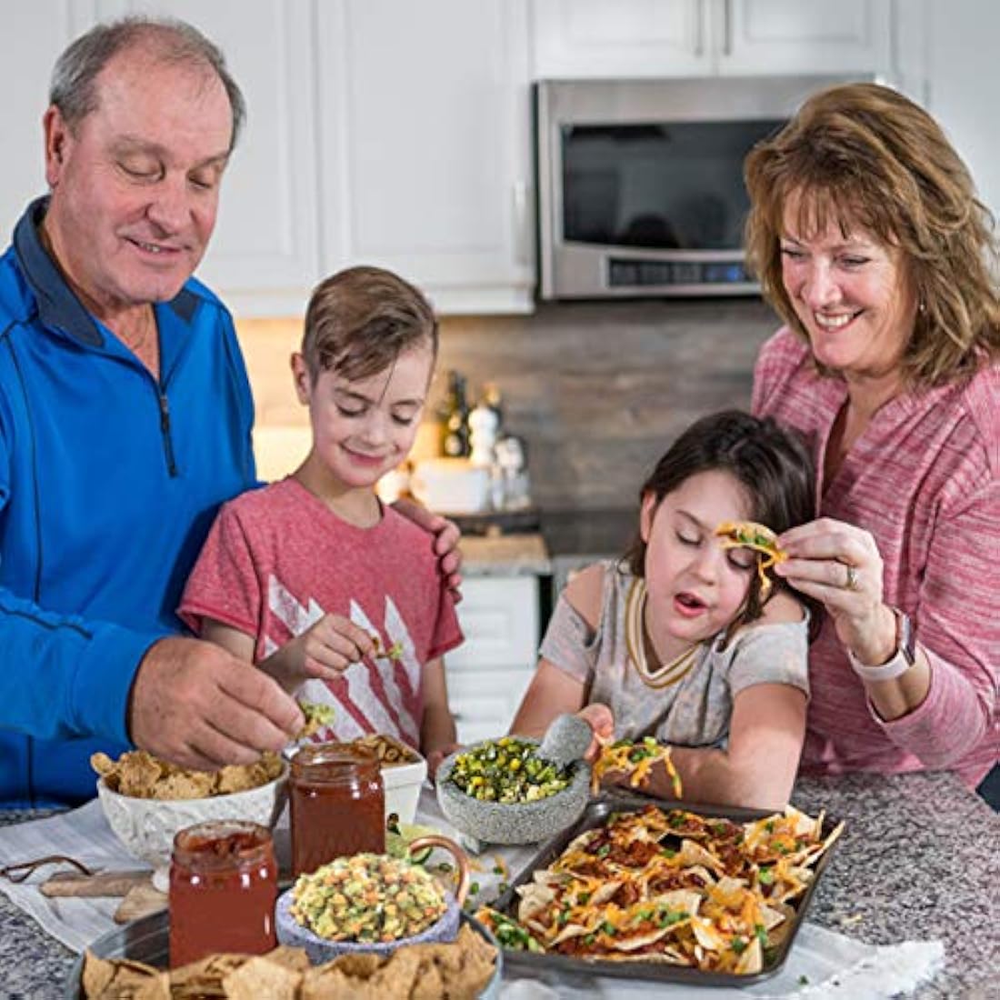 Set de mortero y maja de granito tazón de guacamole Molcajet