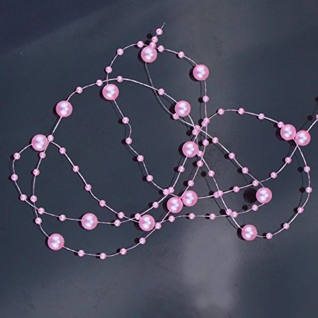 Guirnalda de perlas rosas para fiestas, bodas, ramo de novia