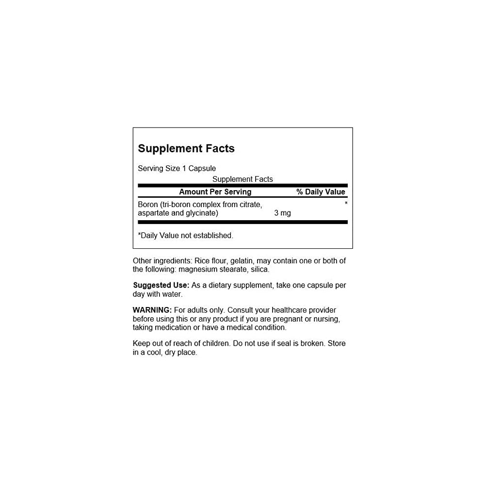 Suplemento Complejo de triple boro apoyo para la salud ósea