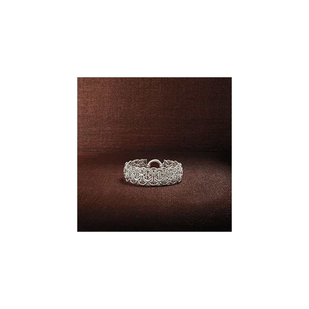 Pulseras de eslabones multicírculo de plata de ley