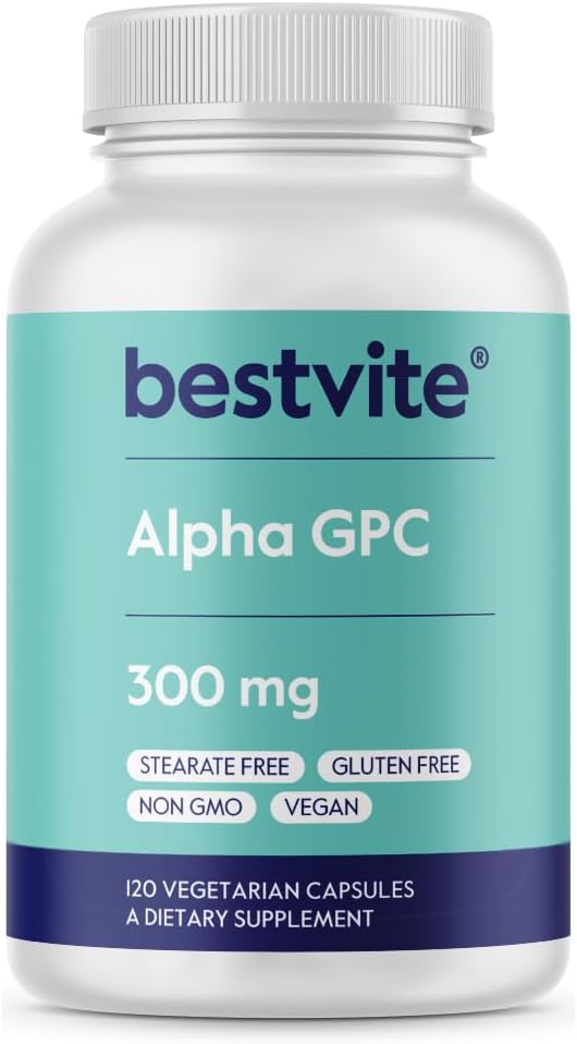 Alpha GPC 600mg - Sin Estearatos, Vegano, No GMO, Sin Gluten