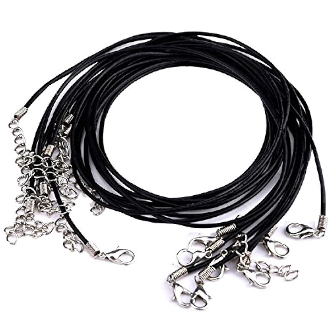 Mudder 10 piezas 2.0 mm Collar de piel Cord con mosquetón