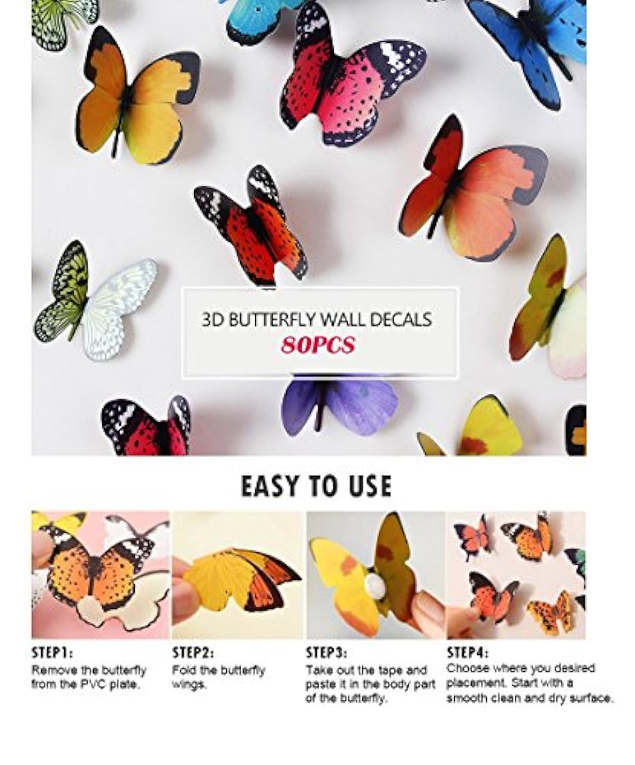 calcomanías de mariposa para pared – 3D