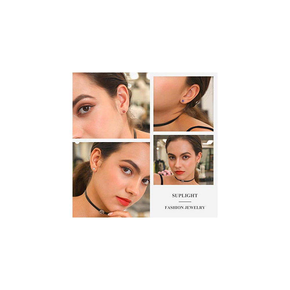 Aretes de plata con colgante de piedra natal infinita