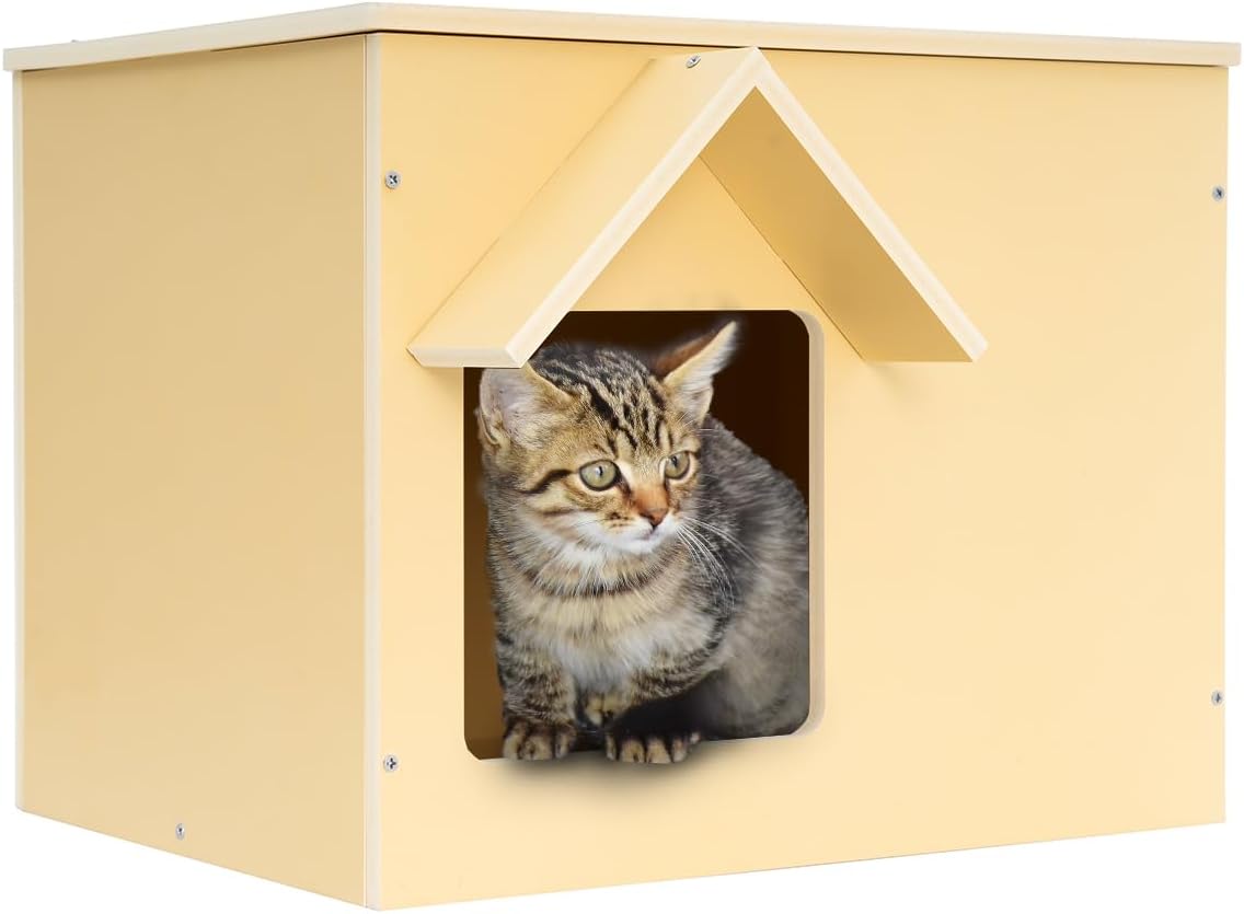 Casa para Gatos Exteriores, Refugio Feral, Aislada, Modelo Uno