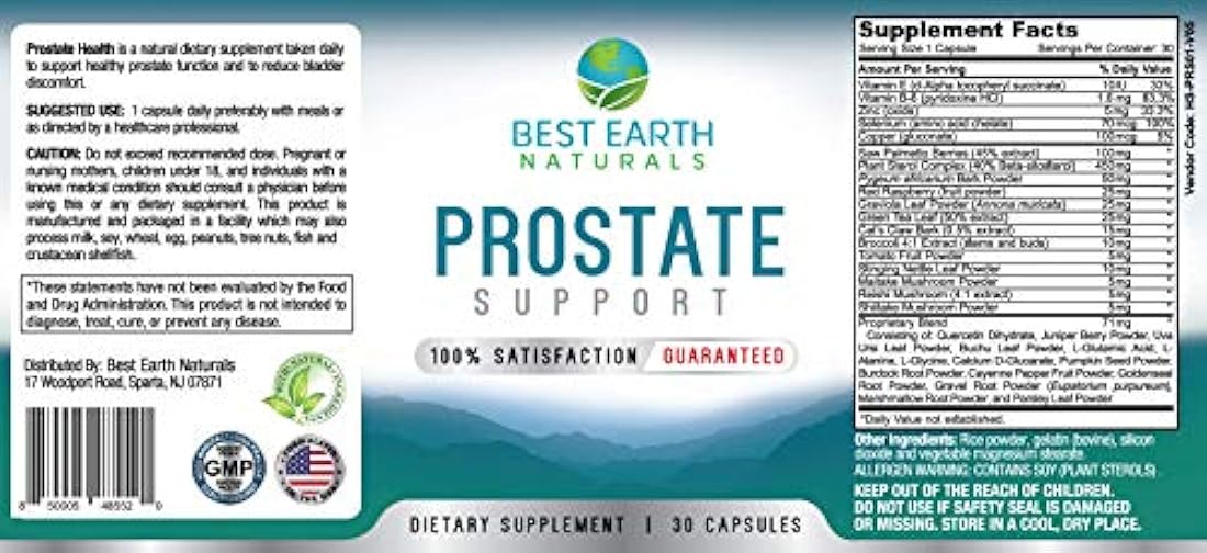 Suplemento de apoyo para la salud de próstata para hombres