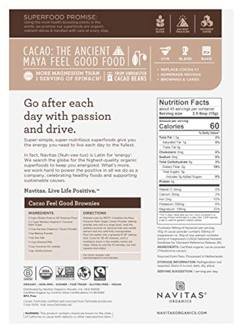 Bolsa: orgánica, sin OMG, comercio justo, sin gluten