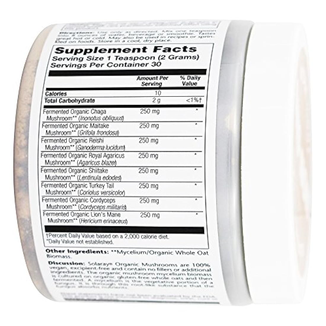 Fermentado orgánicos completa Solaray 2.14 Oz (60 g) polvo