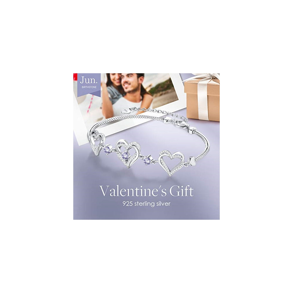 Pulseras y tobilleras de plata fina con colgante de corazón