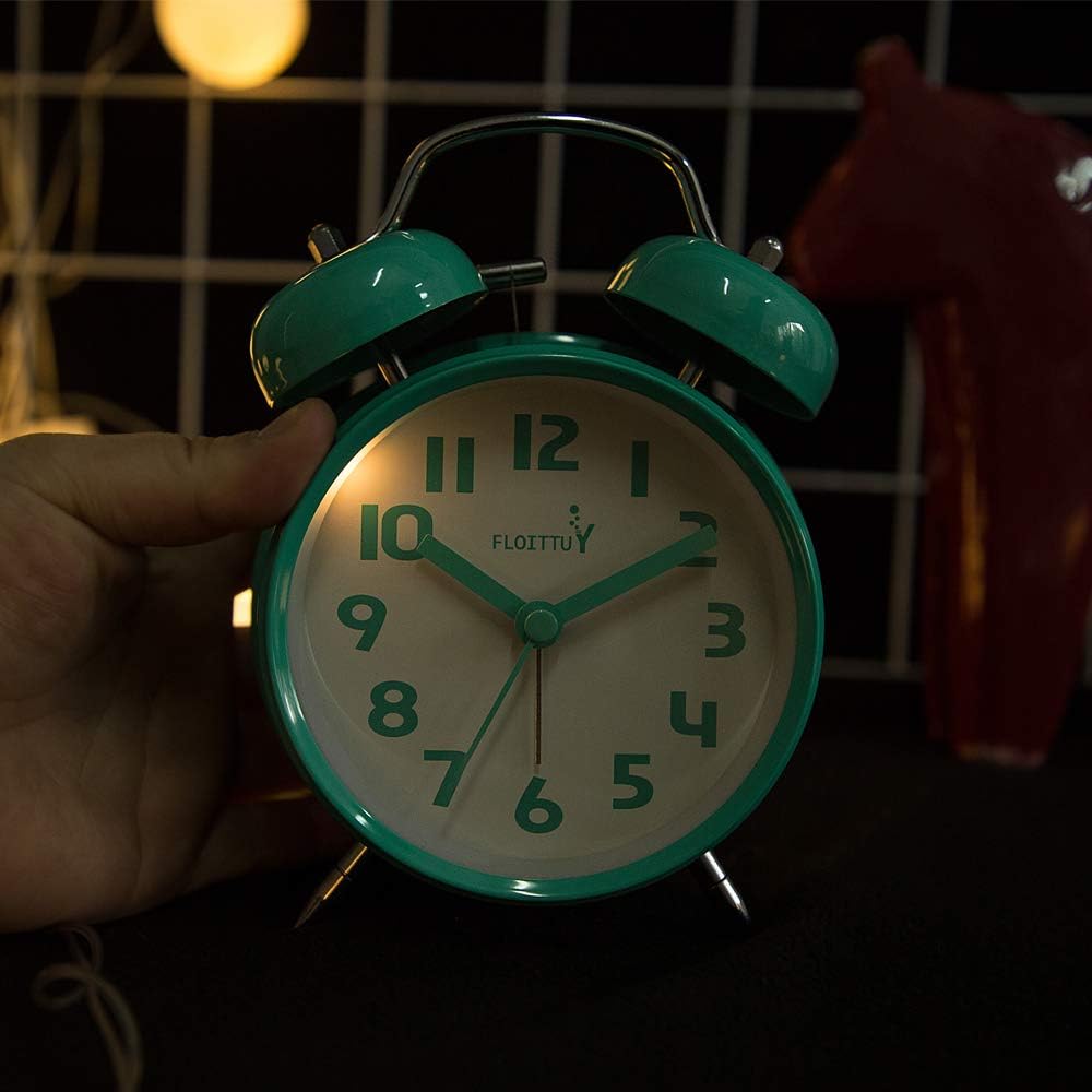 Reloj despertador con campana, luz de fondo, modelo 4