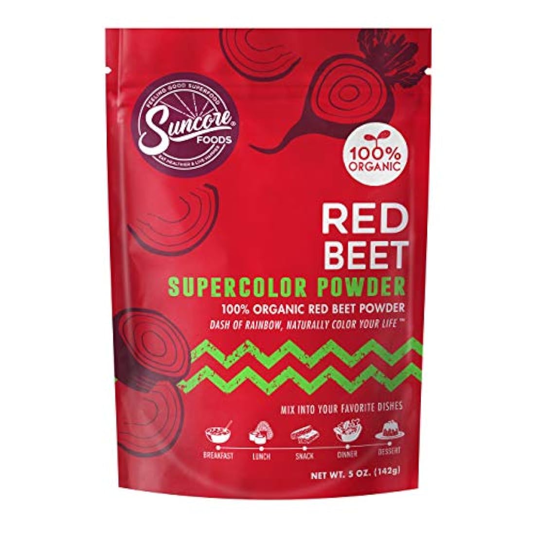 Polvo orgánico de remolacha roja, 5 onzas
