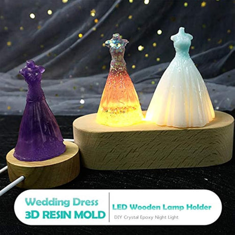 iSuperb 2 piezas de resina 3D falda silicona cristal epoxi