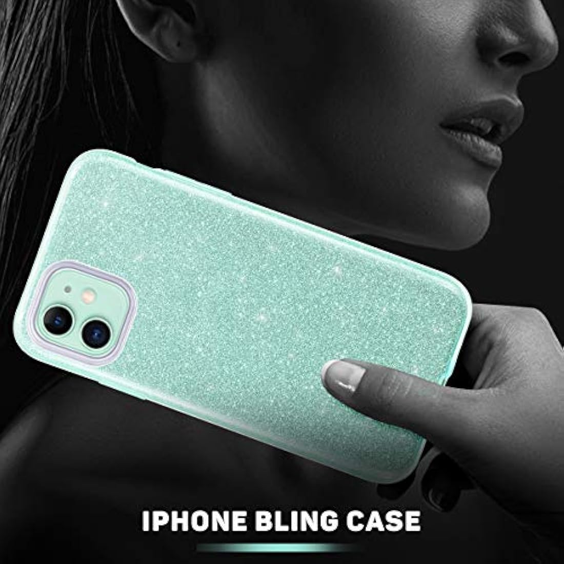 MATEPROX - Carcasa para iPhone 2019, diseño de brillantes