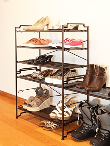 Estante de servicio apilable de 3 niveles para zapatos