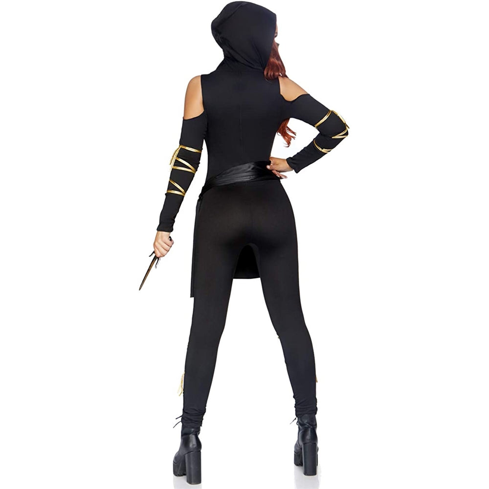 Disfraz de ninja sigiloso de 3 piezas para mujer talla M