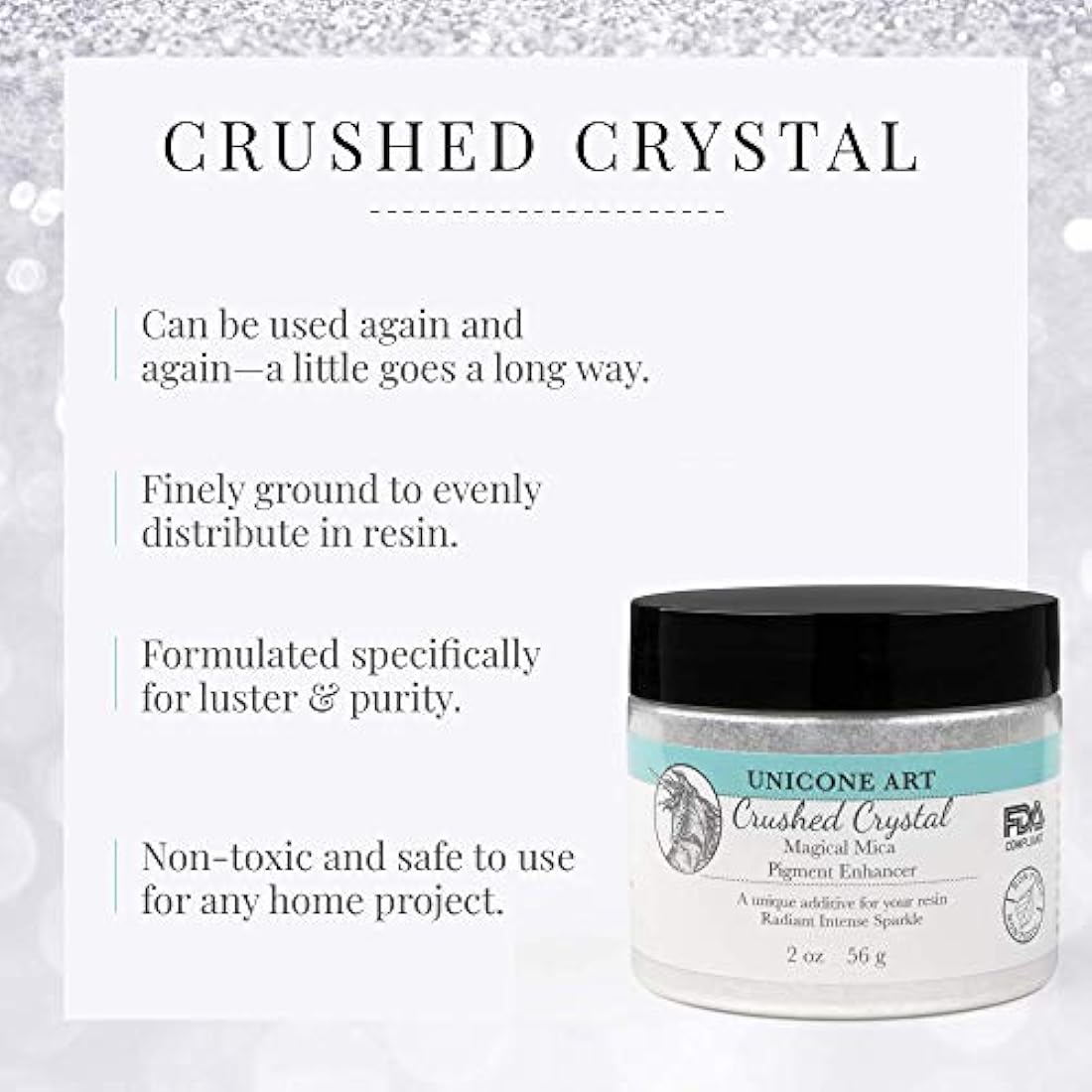 Polvo de pigmento mágico para resina – Tamaño grande de 2.0 fl oz – No tóxico – Multiuso – Super lustroso – Polvo finamente molido – Uso en resina, lima, tinte de jabón, cosméticos