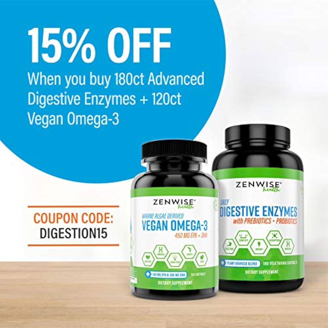 Enzimas digestivas más prebióticos y probióticos