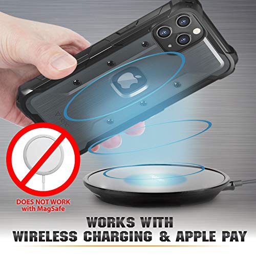 Vena vArmor - Funda resistente compatible con Apple iPhone 12 Pro Max (6.7 pulgadas, protección contra caídas de grado militar) resistente funda con clip para cinturón con soporte, color gris espacial