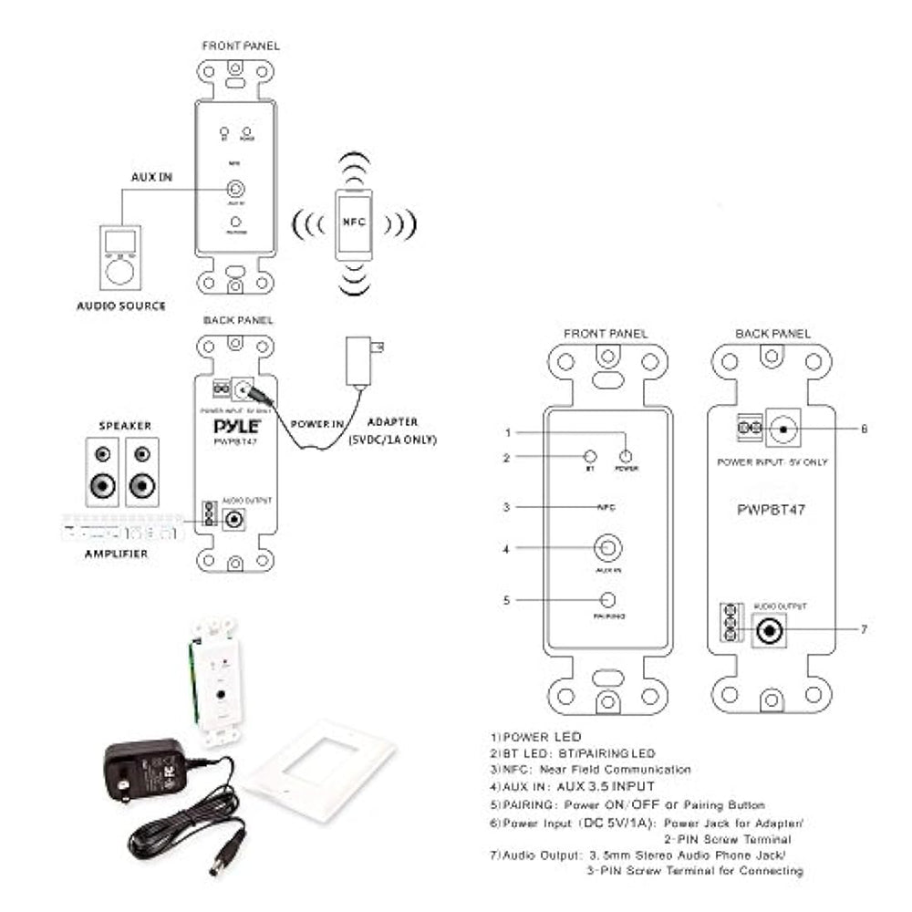 Receptor de audio Bluetooth PYLE-HOME PWPBT47