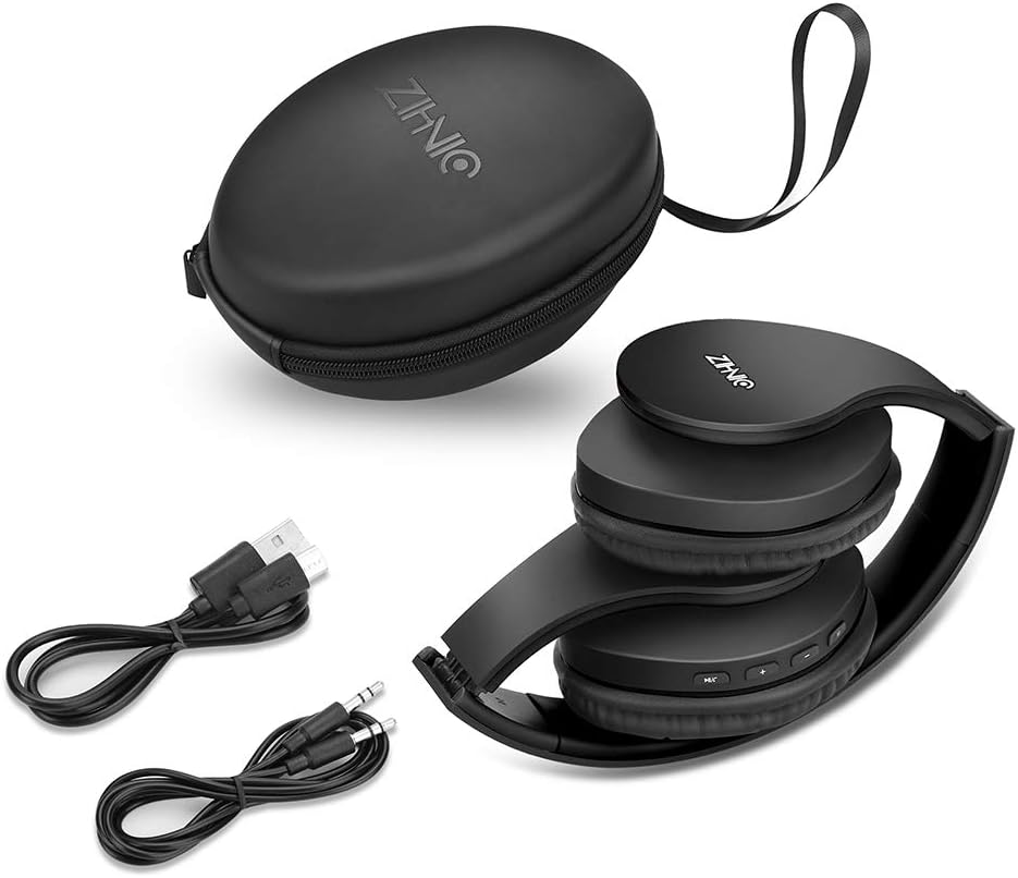 Auriculares ZIHNIC Bluetooth Inalámbricos, Plegables, FM, SD/TF