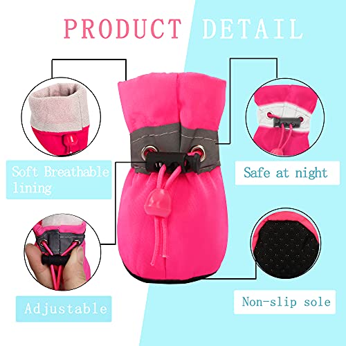 YAODHAOD - Botas para perro con protector de patas, antideslizantes, con suela suave, correas reflectantes, para perros pequeños