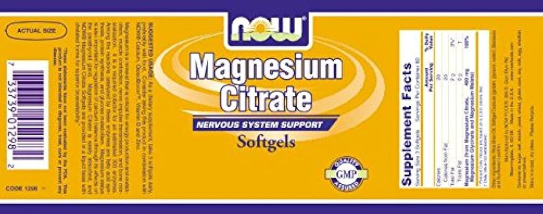 Citrato de magnesio 134mg 180 Softgel