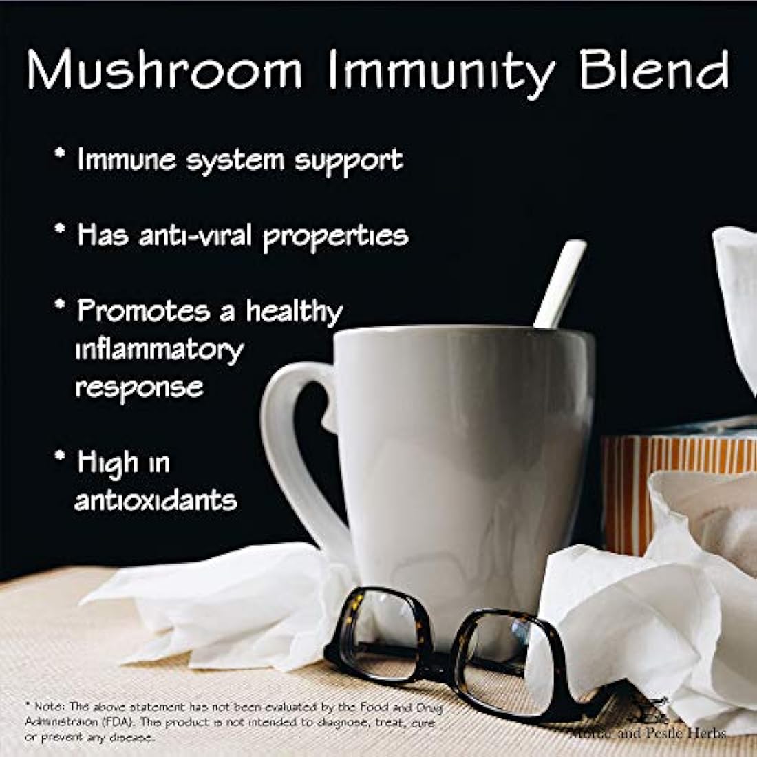 Cápsulas de hongos para hierbas mortero y pestle