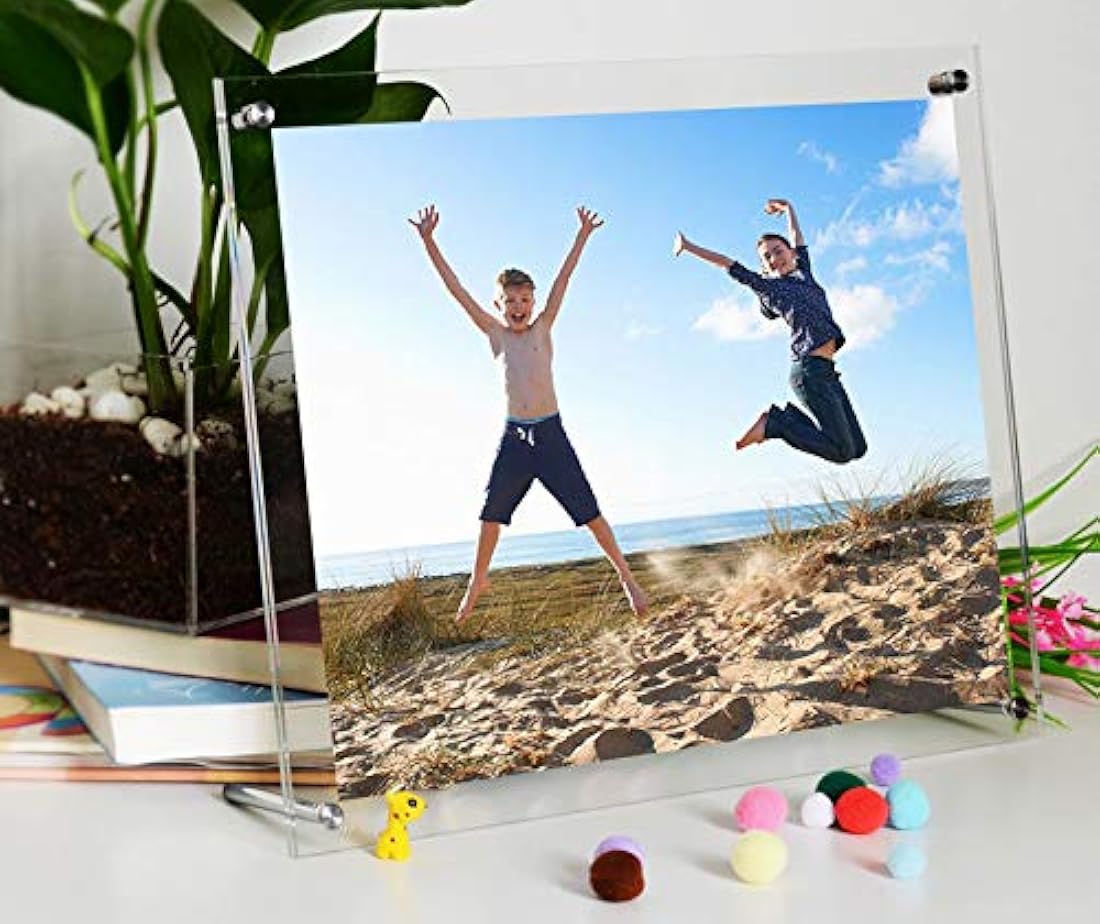 ALELAN Marco de fotos de acrílico transparente 3.3 x 11.0 in