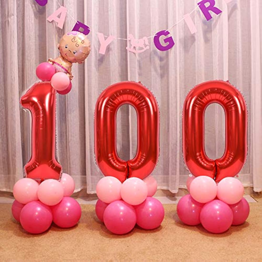 Globos rojos de 39.8 in de números grandes de 0 a 9