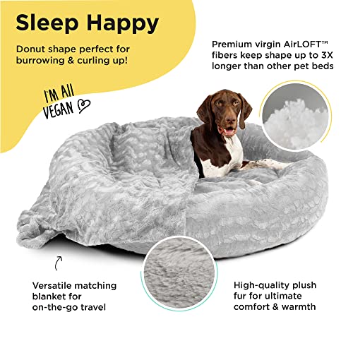 Cama original para perros con forma de dona piel sintética