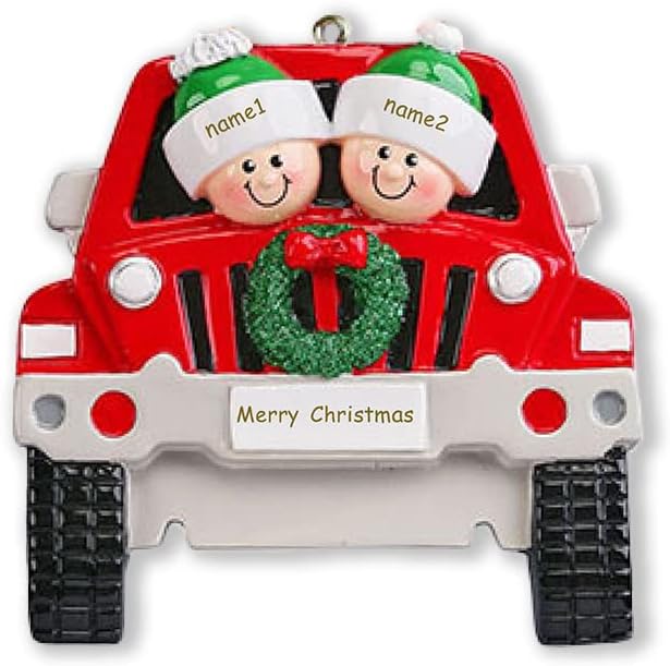 Adornos Navideños Personalizados Jewelstruck para 2 Nombres