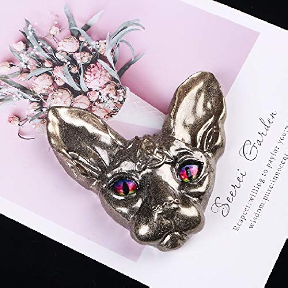 Sphynx Cat Head Silicone Resin Mold, Canadian Hairless Cat Beerus Devil DIY Hand Craft Epoxy Resin Molds for Making DIY Jewelry Necklace Pendant Keychain Handmade Crafts