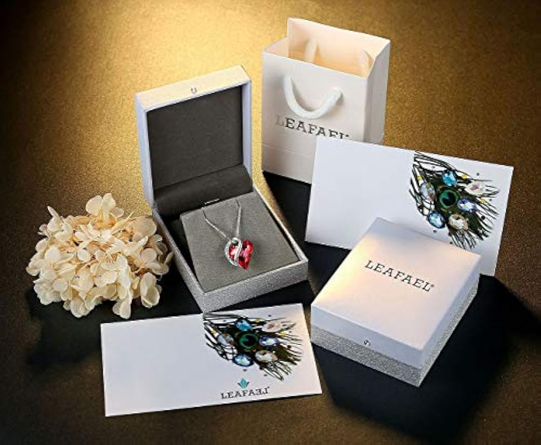 Collar con colgante de corazón de cristal plateado 17/2