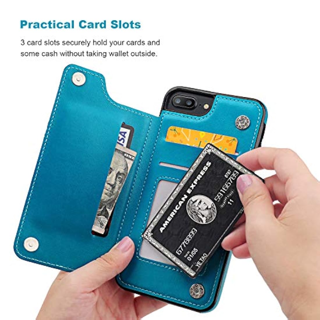 Vaburs - Funda tipo cartera para iPhone 7 Plusgolpes