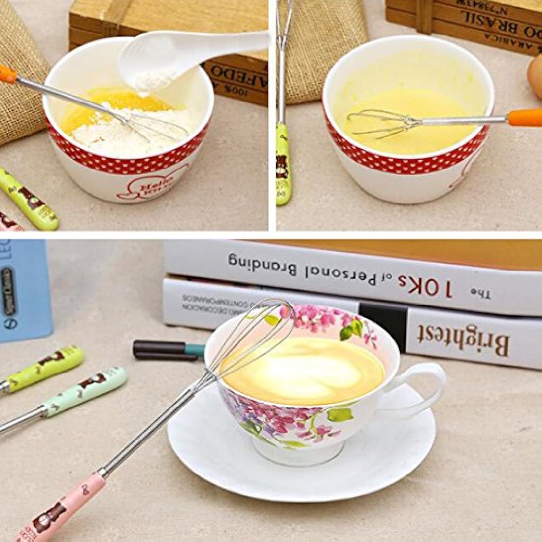 Batidor pequeño de acero inoxidable