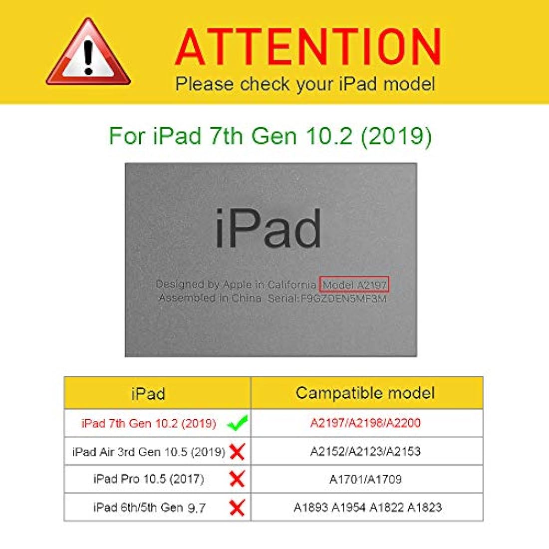 Funda para iPad 7ªgen de 10.2 2019 con soporte Negro Fintie