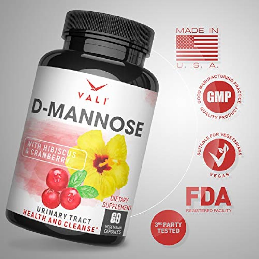 VALI -D Mannose 1000 mg fórmula de salud del tracto urinario