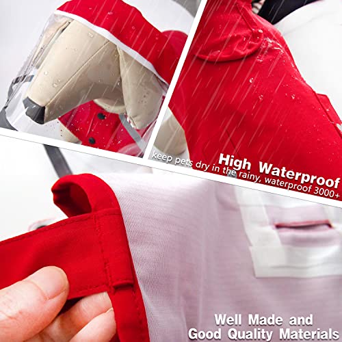 Impermeable impermeable para perros con poncho, chaqueta de lluvia amarilla ajustable con agujero para correa para perros pequeños, medianos y grandes