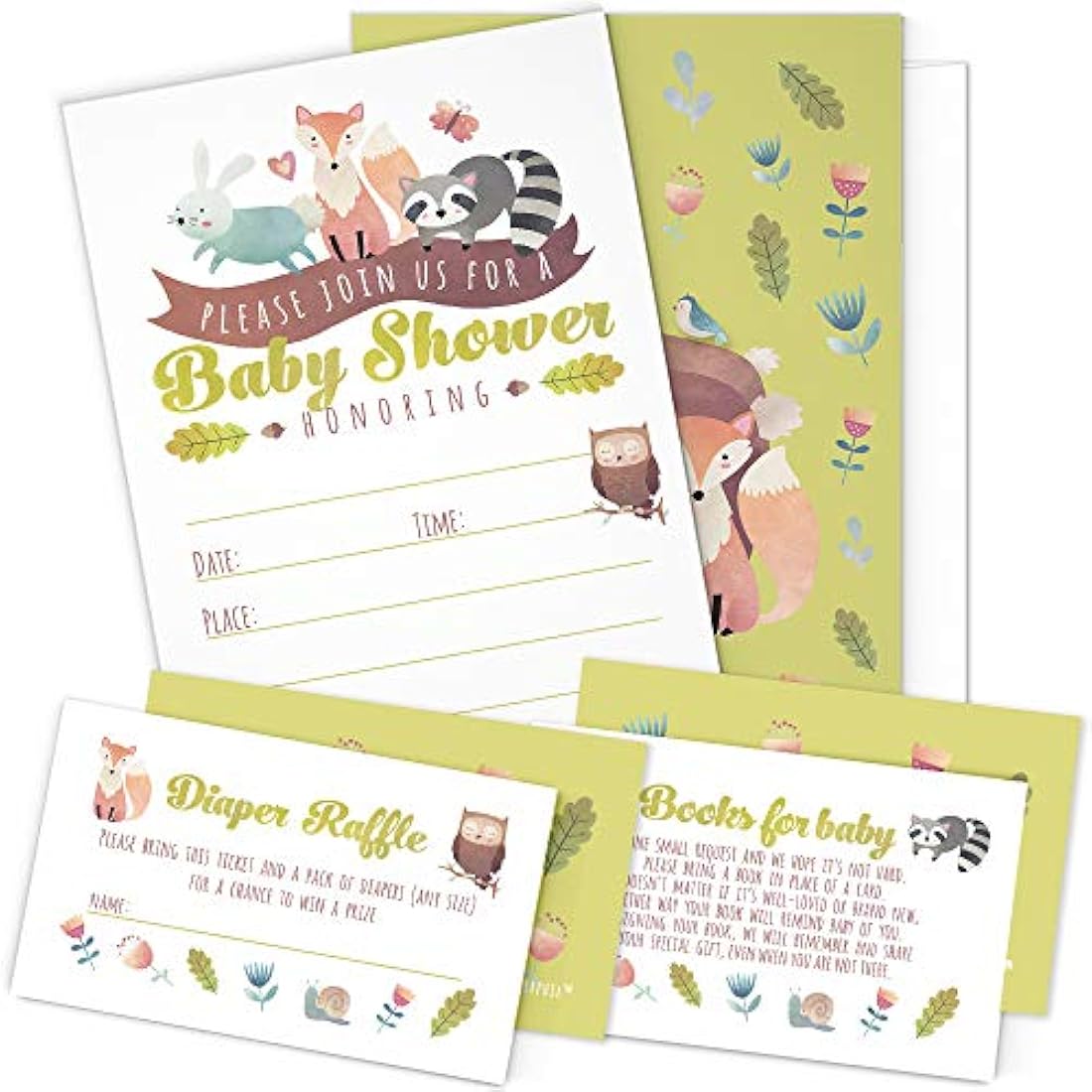invitaciones para la ducha del bebé y boletos de rifa