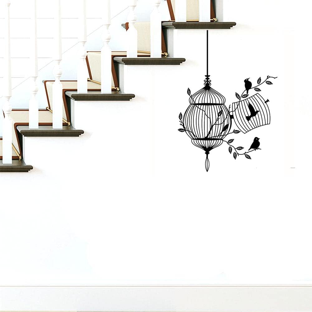 BIBITIME Pegatinas de pared de pájaro negro para pájaros,