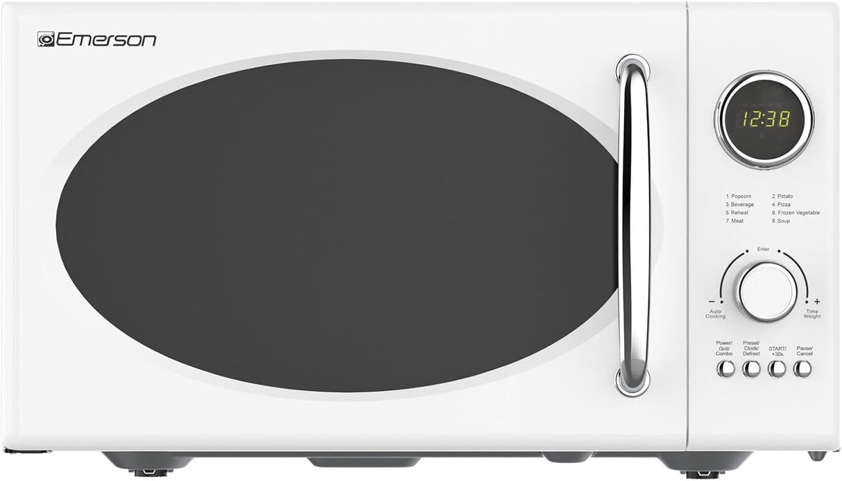 Microondas Compacto Emerson 0.9 Cu. Ft. MWRG0901W 800W Grill