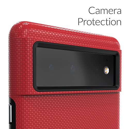 Crave Dual Guard para Google Pixel 6, funda de doble capa de protección contra golpes para Google Pixel 6 - Rojo