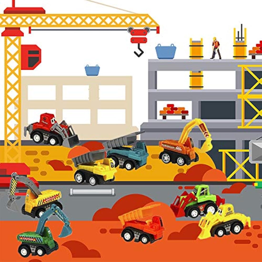 Juego de vehículos de construcción