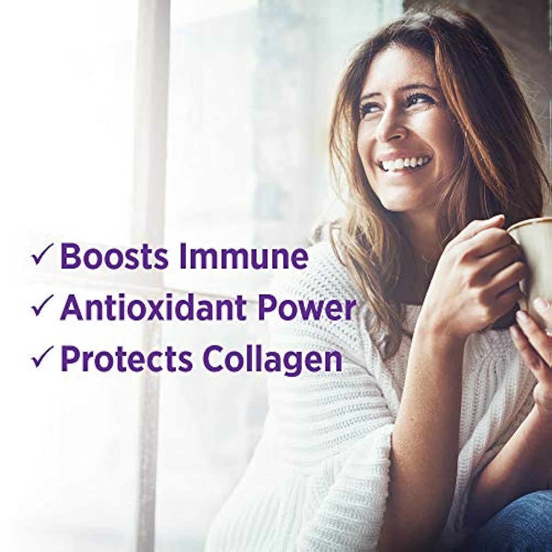 Vitamina C + Elderberry para inmunidad, nuevo capítulo, vitamina C fermentada, hierbas de alimentos enteros + protección de colágeno, un día a día, 100% vegetariano, sin gluten – 60 ct (suministro de 2 meses)