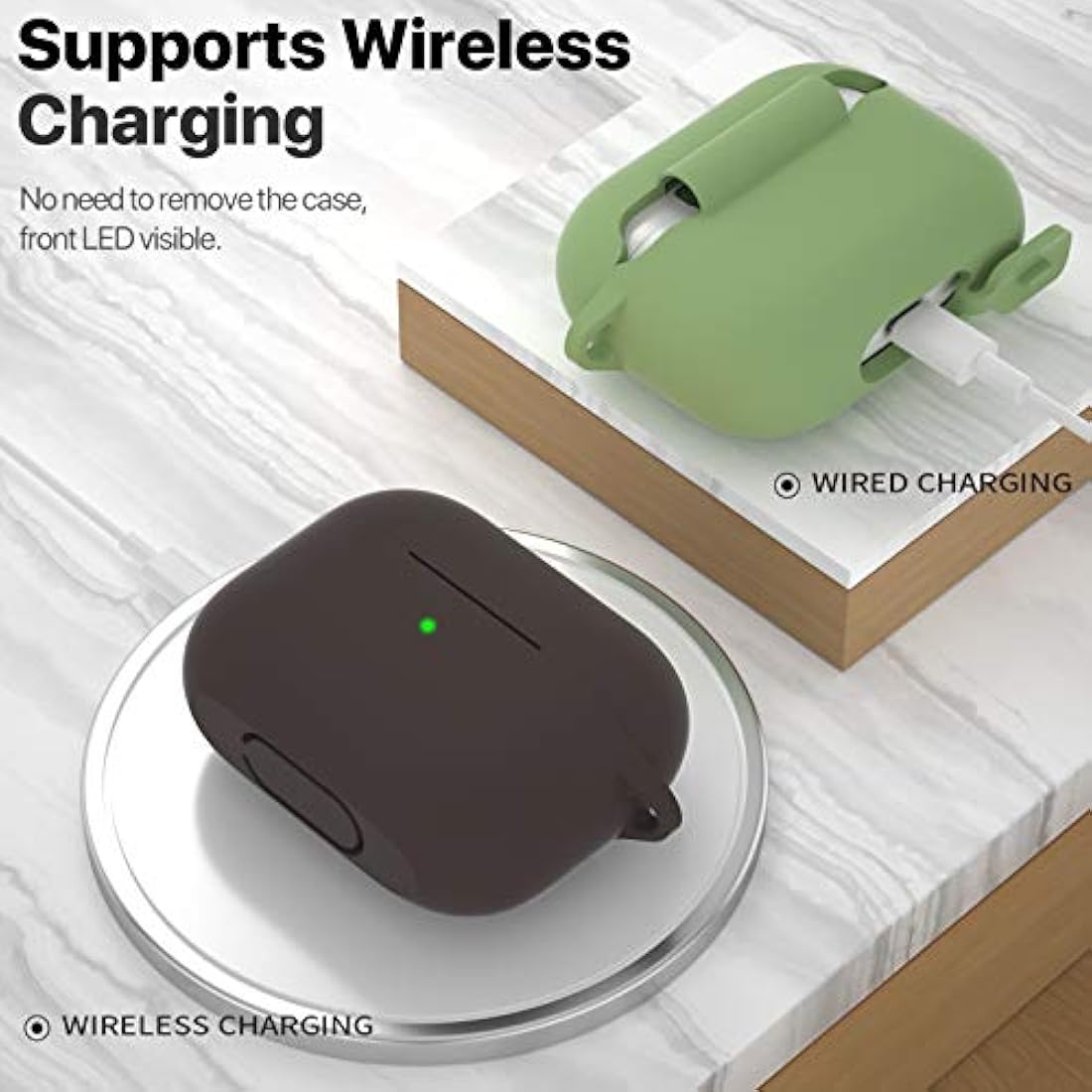 Funda protectora de silicona compatible con Apple AirPods