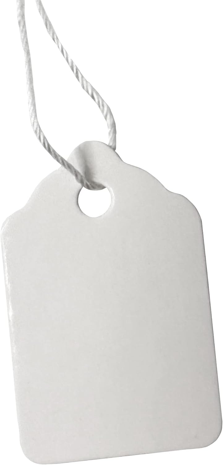 CuteBox Etiquetas de cadena blancas de 3/4" x 1 1/8" 100pc