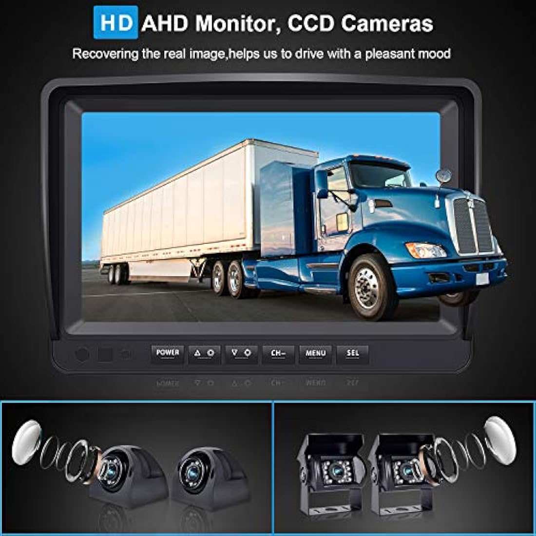 Sistema de cámara de respaldo con monitor grande de 9