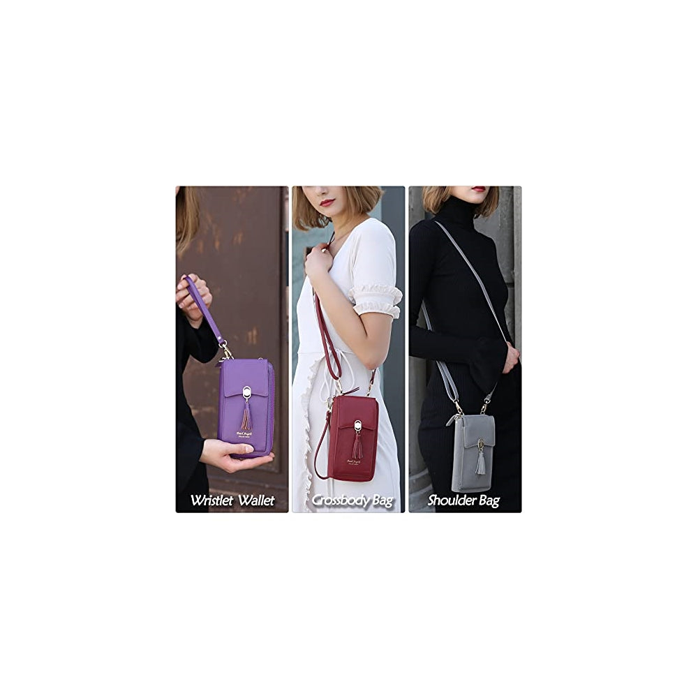 Bolsos cruzada de cuero para teléfono celular para mujer